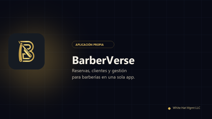 Logotipo de BarberVerse y resumen de la aplicación