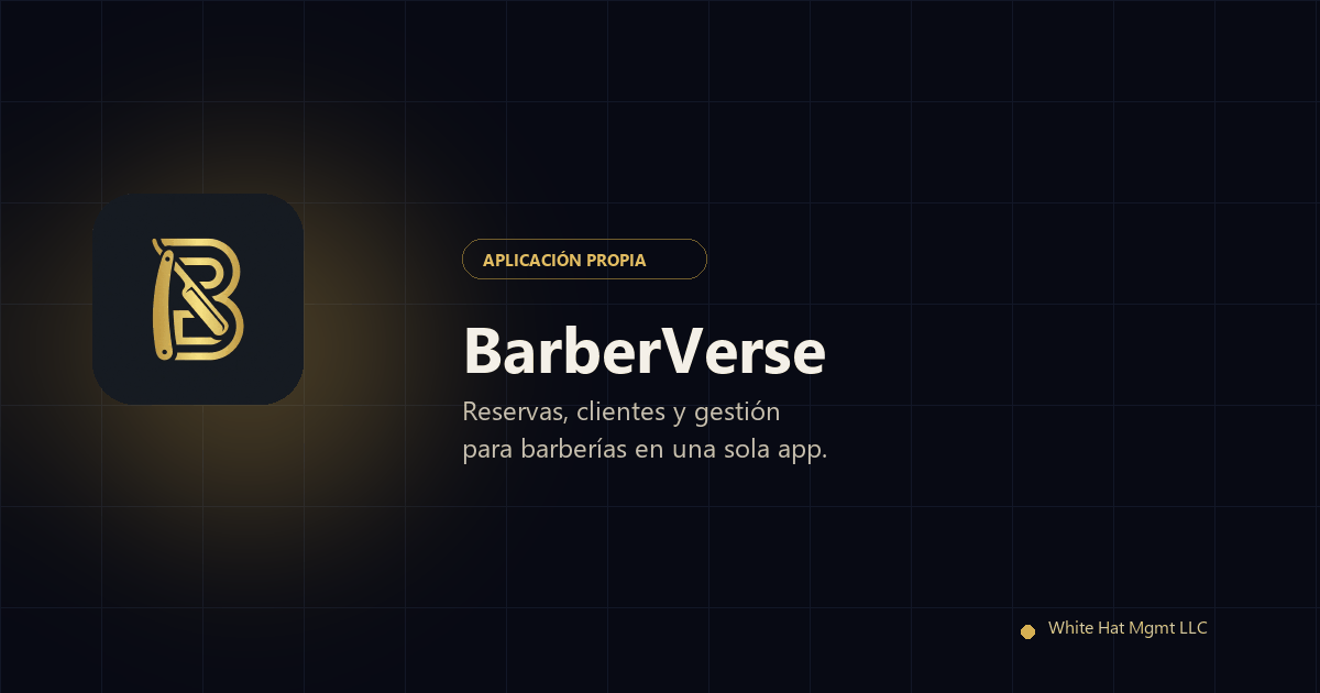 Logotipo de BarberVerse y resumen de la aplicación